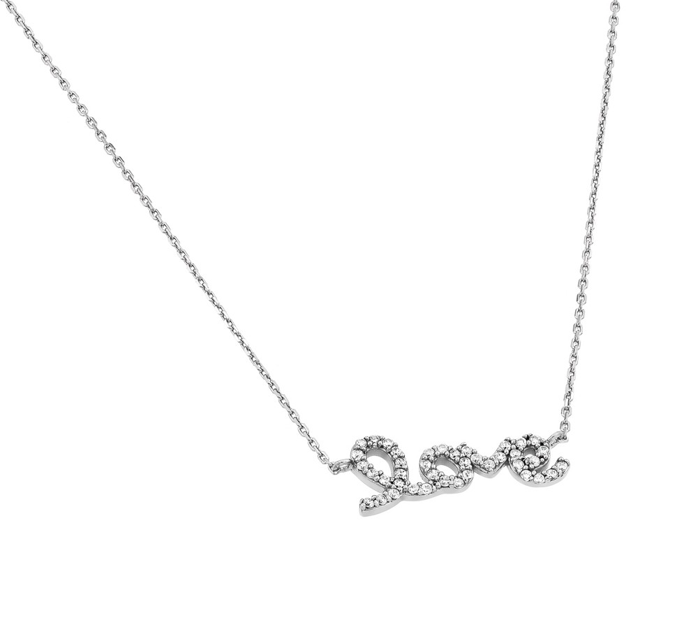 Sterling Silver Script "LOVE" Necklace